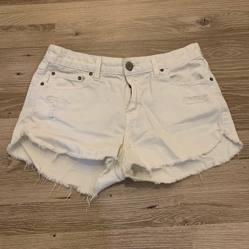 Free People Women’s White Jean Shorts